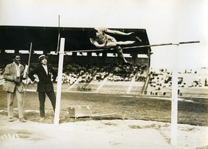 France-Switzerland Athletics Sport Lewden High Jump Old Photo 1925