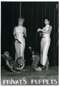 France Jany Privat Puppets Puppeteer Striptease Bar old photo Koruna 1962