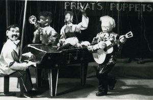 France Jany Privat Puppets Puppeteer Striptease Bar old photo Koruna 1962