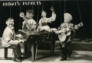 France Jany Privat Puppets Puppeteer Striptease Bar old photo Koruna 1962