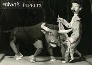 France Jany Privat Puppets Puppeteer Striptease Bar old photo Koruna 1962