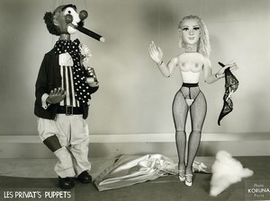 France Jany Privat Puppets Puppeteer Striptease Bar old photo Koruna 1962