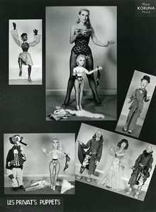 France Jany Privat Puppets Puppeteer Striptease Bar old photo Koruna 1962