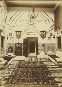 Morocco Marrakech Lounge Sitting Room Many Rifles Rugs Old Photo Felix 1915