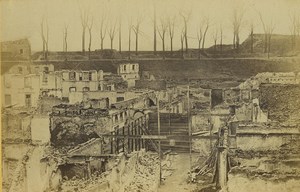 Strasbourg Ruins Wartime Old Photo Cabinet Card Varady 1870