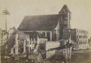 Strasbourg Wartime Church ruins Faubourg de Saverne? Cabinet Photo Richard 1870