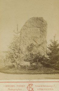 Strasbourg Wartime E Kuss Mayor Stele Cemetery Old Cabinet Photo Gerschel 1871