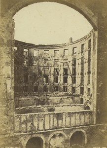 Strasbourg Wartime theater interior destruction Old Cabinet Photo Winter 1870