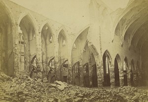 Strasbourg Wartime Eglise Temple Neuf Church destruction Old Cabinet Photo 1870