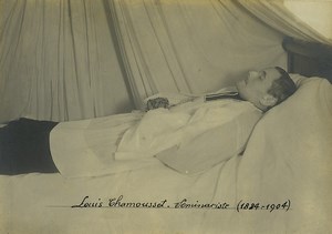 France Le Mans Post Mortem L. Chamousset Seminarist old photo cabinet Viot 1904