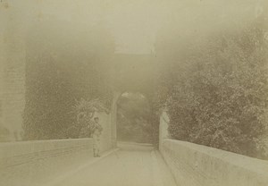 France Entry door of Illiers Castle near Bonneval Old Photo 1894