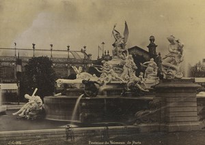 France Paris World Fair Fountain of the Vaisseau de Paris Old Photo 1889