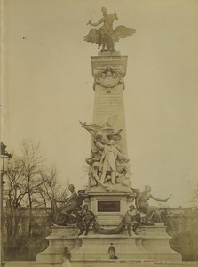 France Paris Gambetta Monument Old Photo 1894