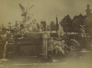 France Paris World Fair Fontaine de Coutan Monument Fountain Old Photo 1889