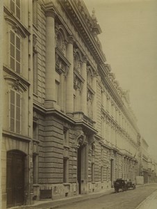 France Paris Street Architecture Horse Cars Old Photo 1890