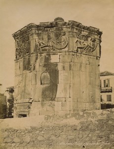 Greece Athens Tower of the Winds Architecture Old Photo Bonfils 1880