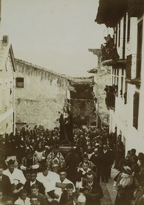 Spain Fuenterrabia Hondarribia Virgen de Guadalupe Parade Old Photo 1890
