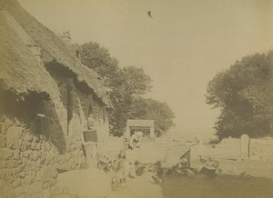 France Brittany Douarnenez Countryside Farmyard Poultry Old Photo 1890