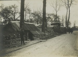 France WWI Somme Front road side Camouflage ? Old Photo 1918