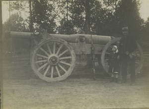 France WWI Somme Front Gun Trailer Old Photo 1918