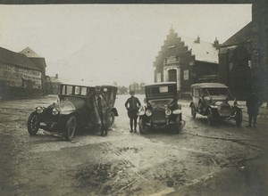 France WWI Somme Front Oisemont Automobiles Old Photo 1918
