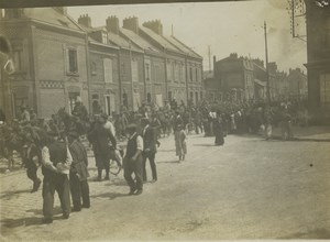 France WWI Somme Front Town Troops Parade Old Photo 1918