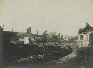 France WWI Somme Front Village Ruins Old Photo 1918