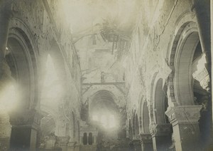 France WWI Somme Front Albert? Church Interior Ruins Old Photo 1918