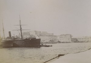 France Marseille Fort St Nicolas Boat Old Photo 1890