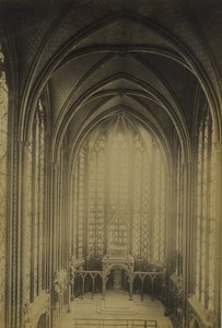 France Paris Sainte Chapelle Church Interior Old Photo 1890