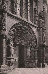 Germany Trier Treves Liebfrauenkirche Portal Old Photo Cabinet card 1890