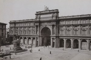 Italy Firenze Florence Piazza Vittorio Emanuele II Old Photo Cabinet card 1890