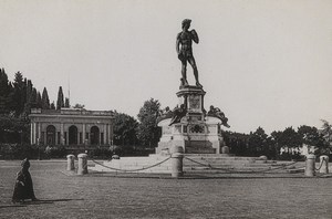 Italy Firenze Florence Piazzale Michelangelo Old Photo Cabinet card 1890