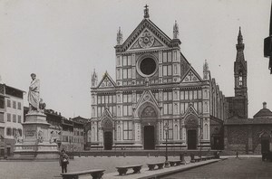 Italy Firenze Florence Basilica di Santa Croce Old Photo Cabinet card 1890