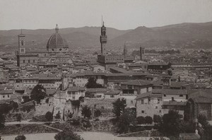 Italy Firenze Florence Panorama from Boboli Gardens Old Photo Cabinet card 1890