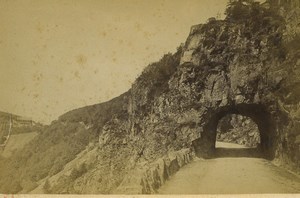 France Vosges Route de la Schlucht Tunnel Old Photo Cabinet card Neurdein 1890