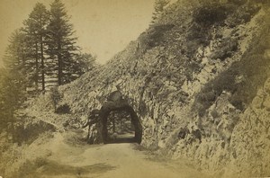 France Vosges La Schlucht Road Devil Rock Old Photo Cabinet card Neurdein 1890