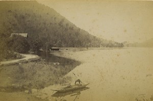 France Gerardmer Lake Lac Boat Old Photo Cabinet card Neurdein 1890