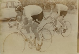 Photo stage 1b of the Tour de France 1975 Roubaix Moser Merckx arrival Cycling