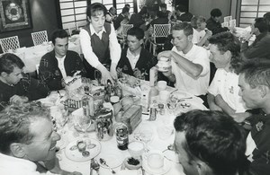 Photo Stage 3 Tour de France 1996 Wasquehal Festina Virenque breakfast Cycling