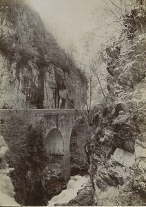 France Pyrenees Eaux Bonnes Eaux Chaudes Gorge of Hourat Old Photo 1900