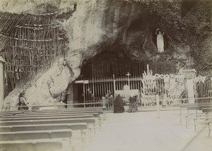 France Pyrenees Lourdes Grotto Shrine Old Photo 1900