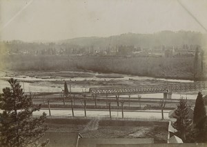 France Pyrenees Pau Gave river & hillsides of Gélos Old Photo 1900