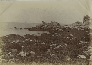 France Saint Malo Rock Point at Fort National Rochers Old Photo 1900
