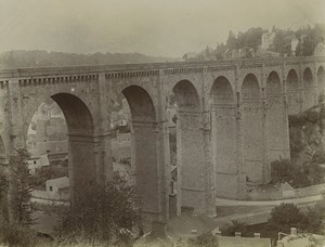France Dinan the viaduct bridge Old Photo 1900