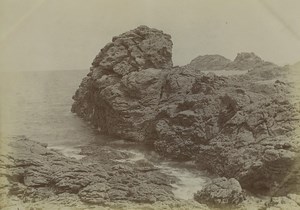 France Saint Lunaire seaside rocks study Old Photo 1900