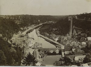 France Dinan lower town on the Rance river Old Photo 1900