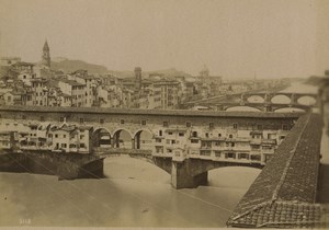 Italy Florence Ponte Vecchio Bridge Old Photo 1890