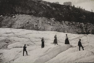 France Alpes excursion à Chamonix Glacier Ancienne Photo 1890