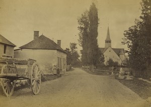 France Aubeterre panorama Cart Church Old Photo 1873